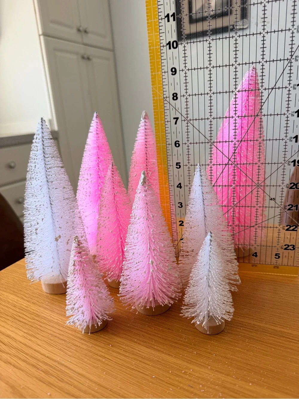 Target Pink and White Bottle Brush Tree Set - Holiday Decor
